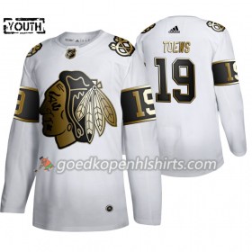 Chicago Blackhawks Jonathan Toews 19 Adidas 2019-2020 Golden Edition Wit Authentic Shirt - Kinderen